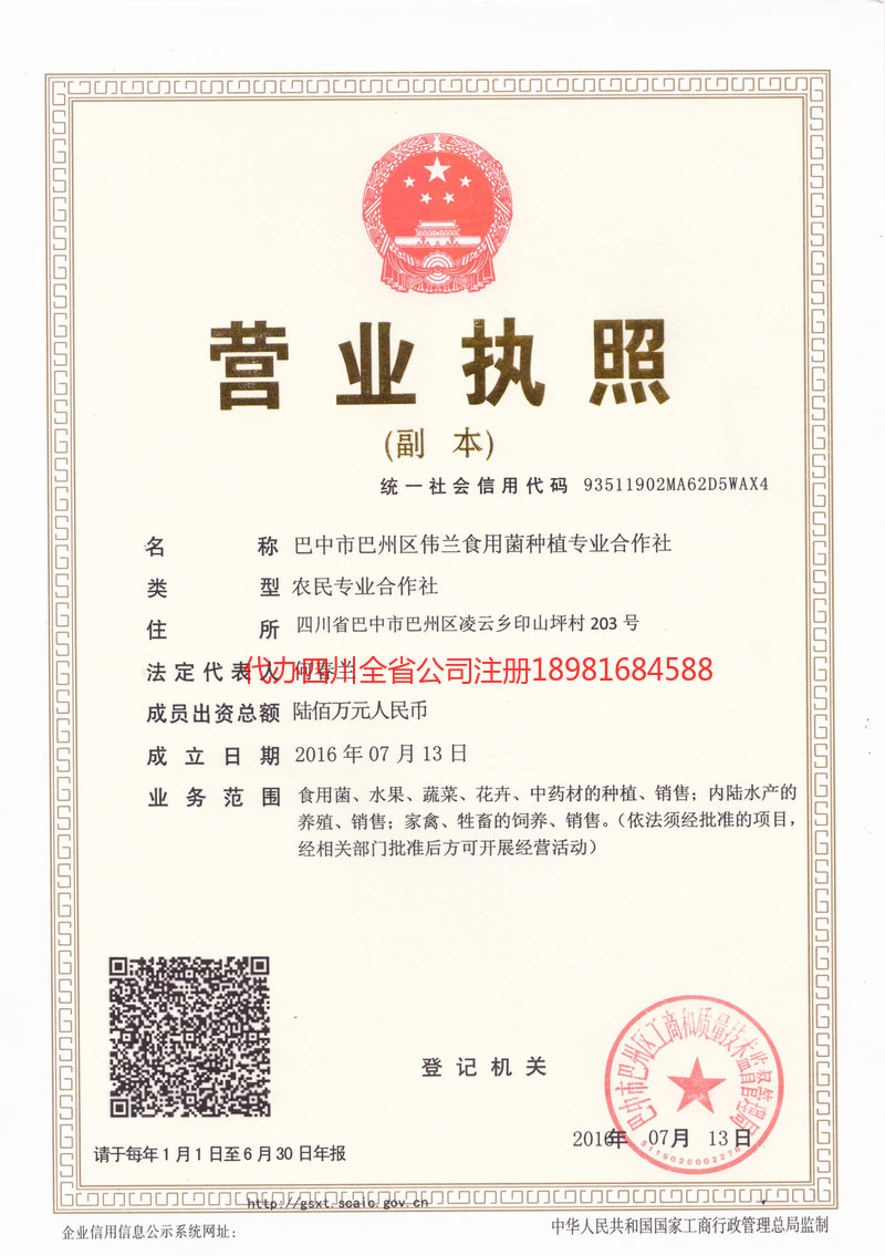 会泽会泽伟兰食用菌种植专业合作社